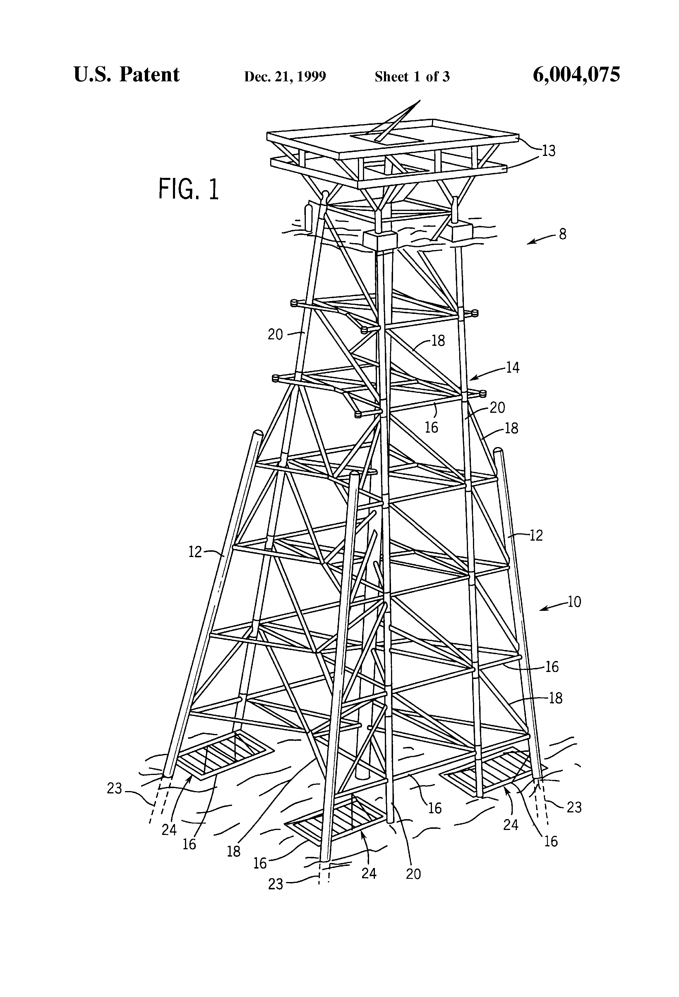 Patent US6004075 Mudmats for offshore platform support Google Patenten