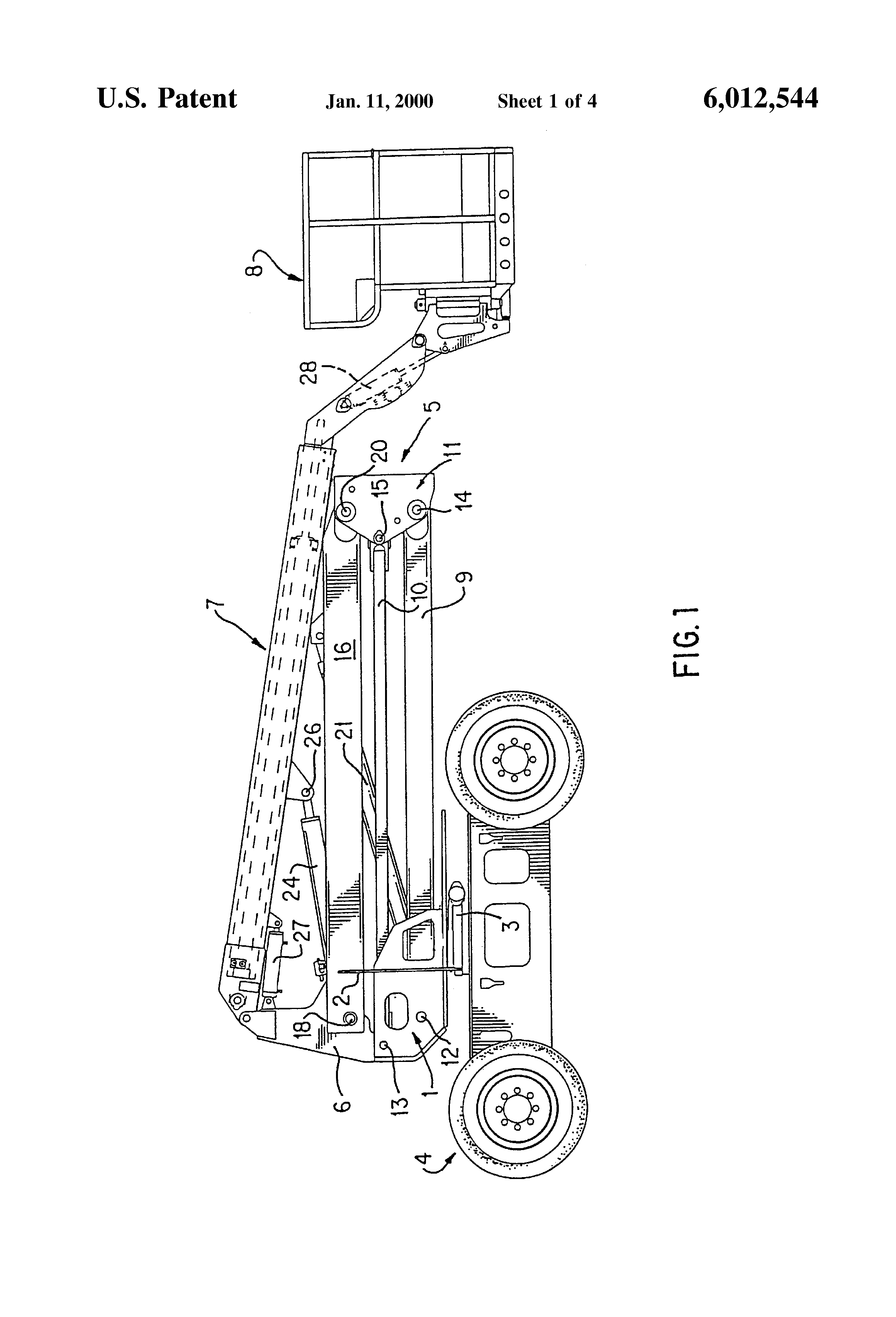 Patent US6012544 Aerial work platform with removably attachable