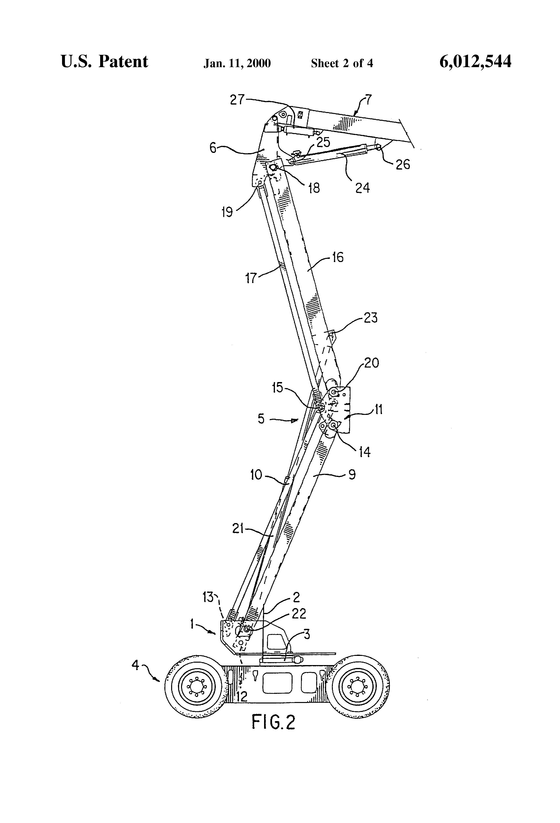 Patent US6012544 Aerial work platform with removably attachable