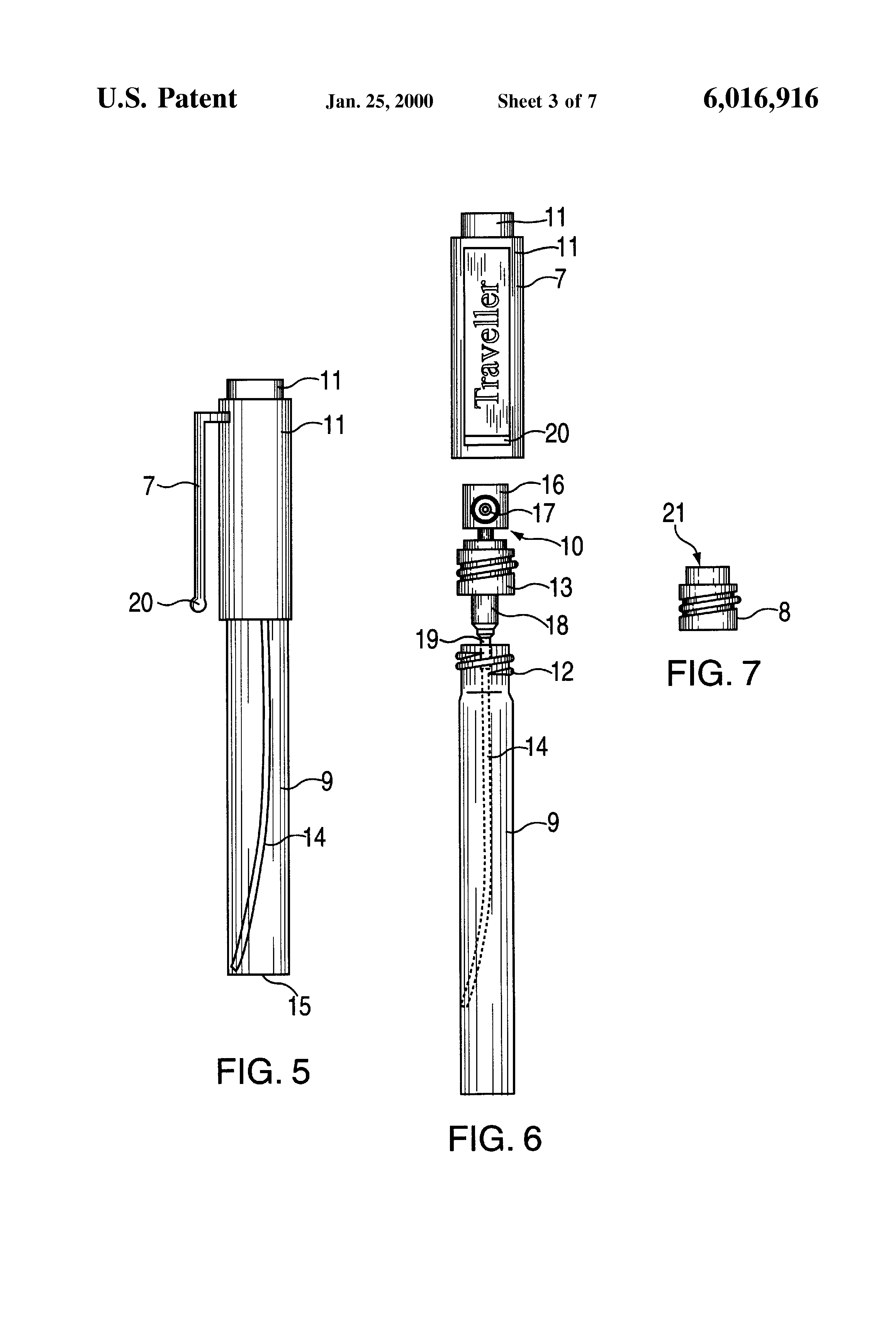 Patent US6016916 Packaging unit for rodshaped perfume bottles