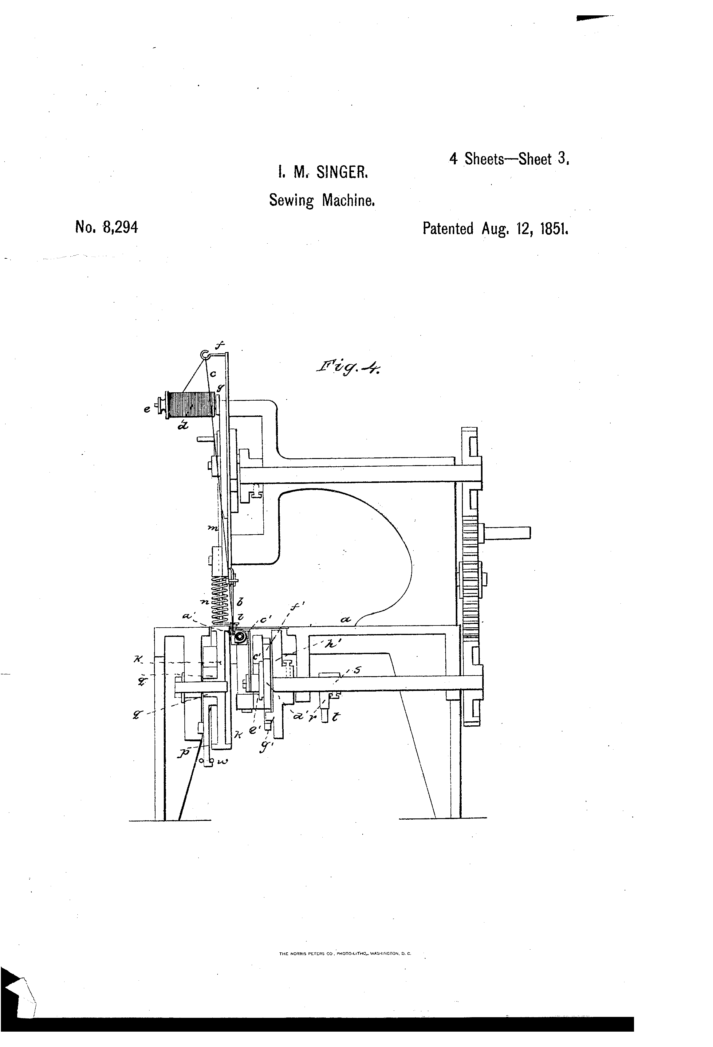 Patent US8294 - Improvement in sewing-machines - Google Patents