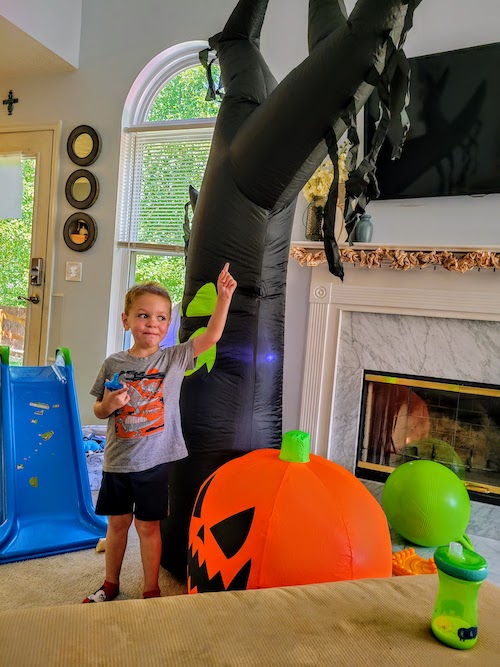 Grayson & Inflatable Tree