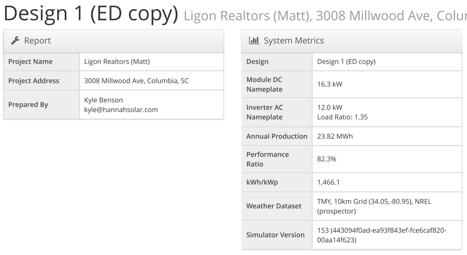 Bollin Ligon Walker Realtors 14.3 kW & 16.3 kW Solar Design with Tips