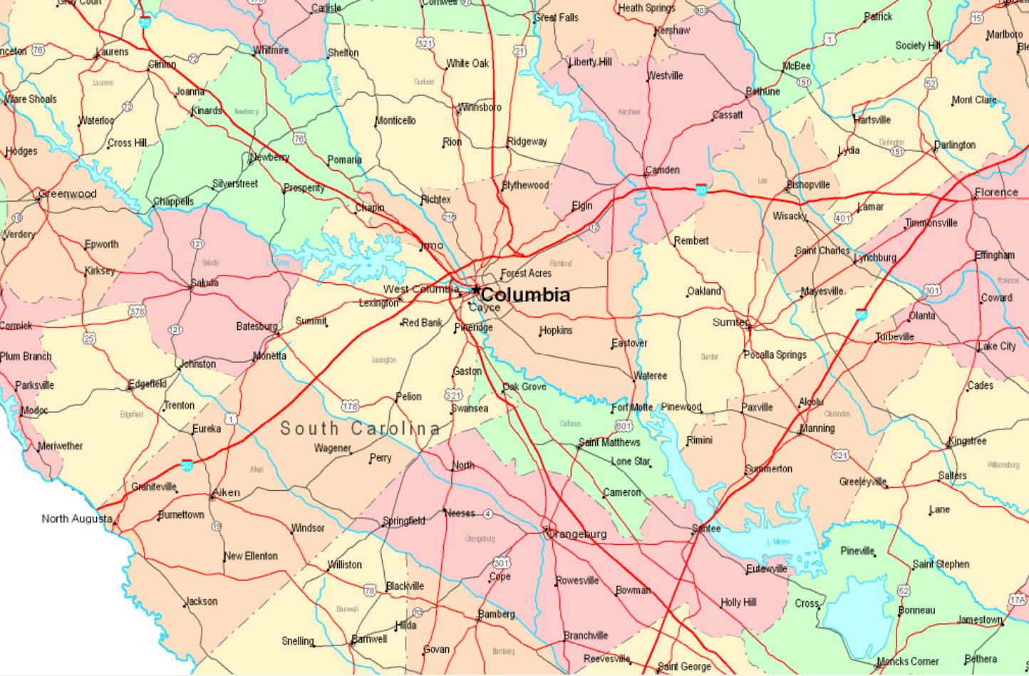 Columbia, SC’s 8 Surrounding Counties Path To Warren