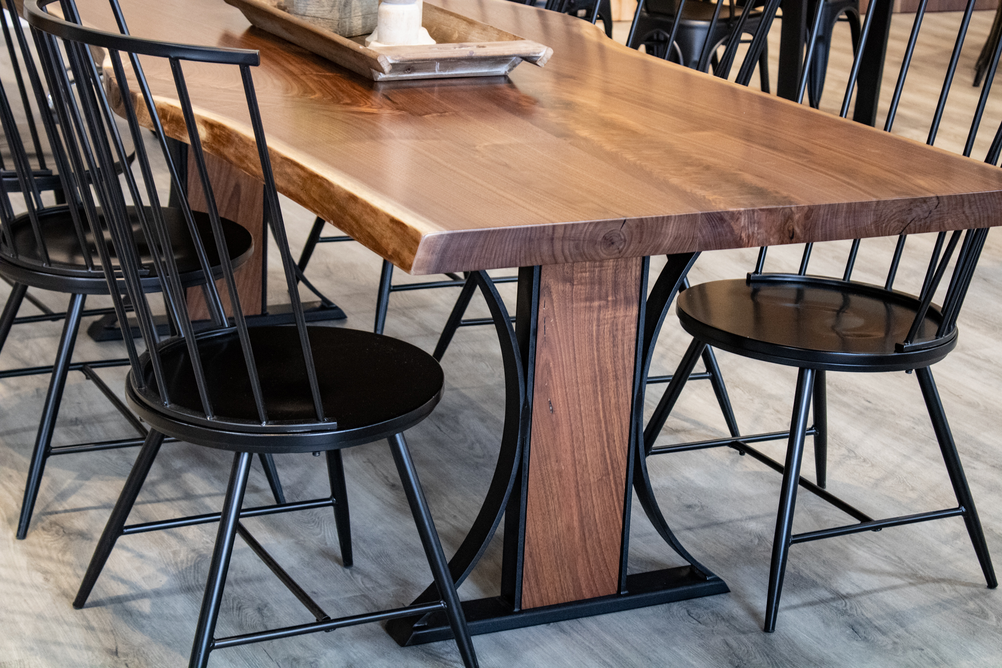 Hourglass with Wood Dining Table Base Pathway Tables