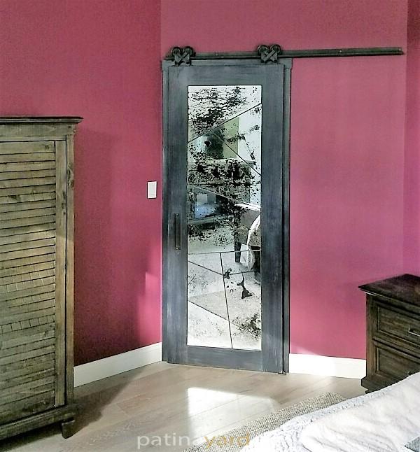 Random Antique Mirror Barn Door Patina Yard Custom Furniture & Doors