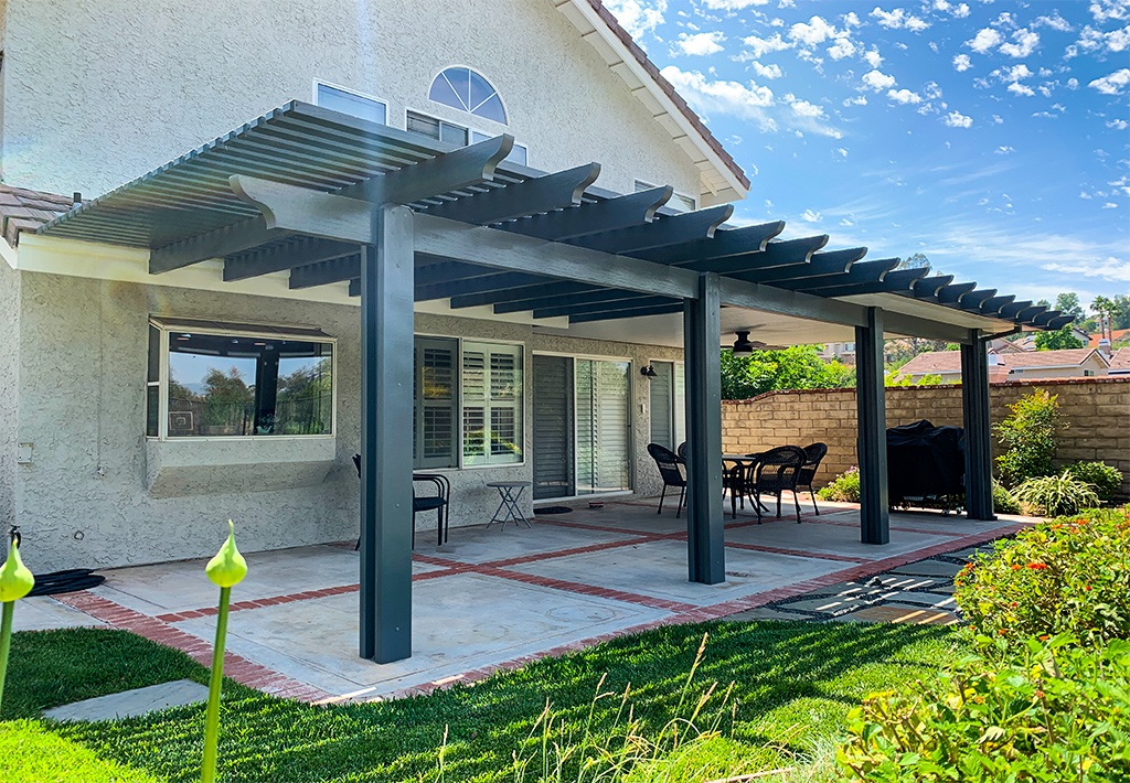 Alumawood combination patio cover in Santa Clarita Patio Covered