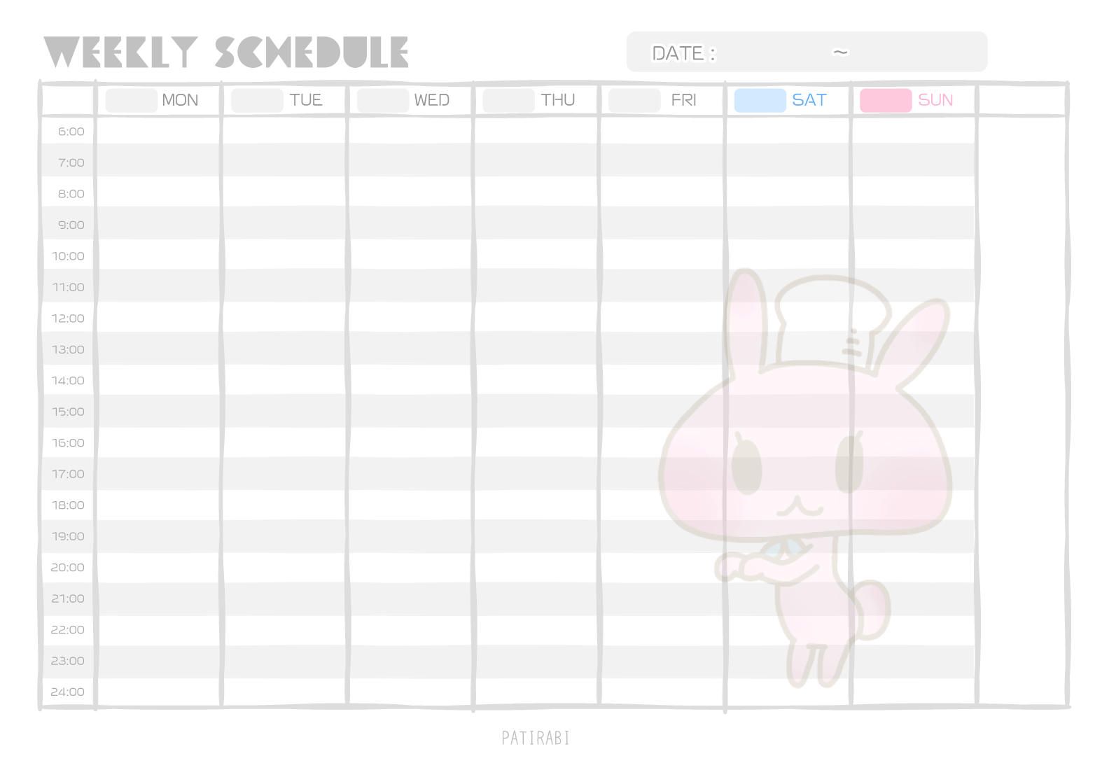 week_template_c PATIRABI パティラビ