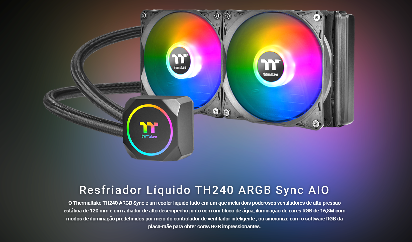 Water Cooler Thermaltake Th240, ArGB, Intel/AMD, Sync Aio Liquid PATOLOCO