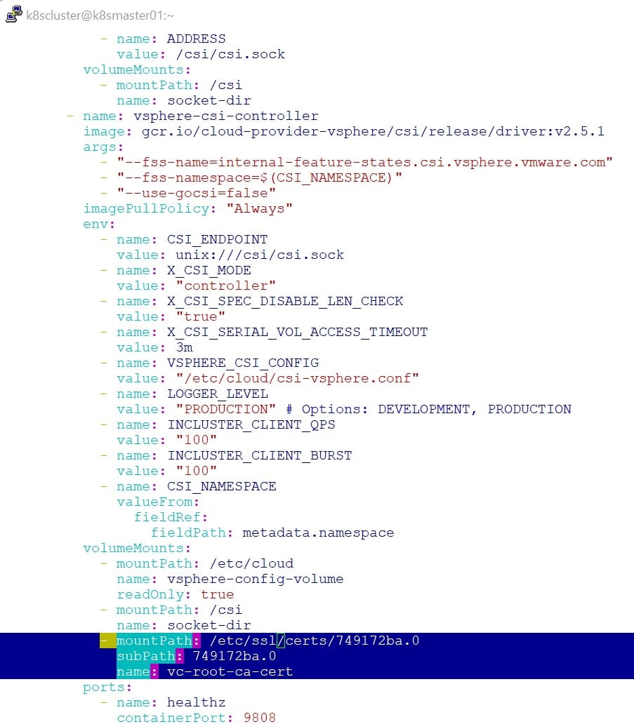 Desplegar vSphere Container Storage Plugin (vSphere CSI