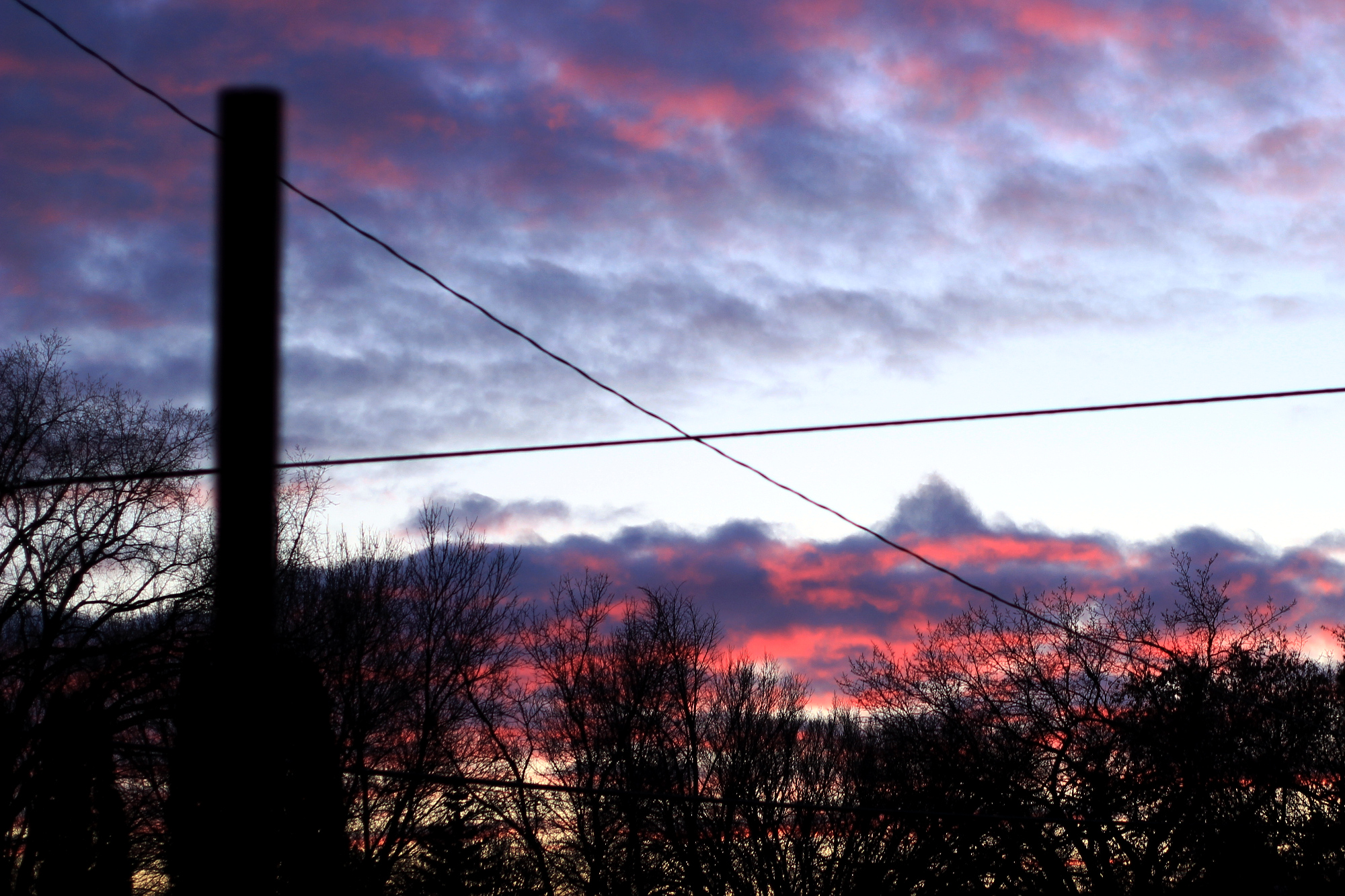 Pink clouds at sunset