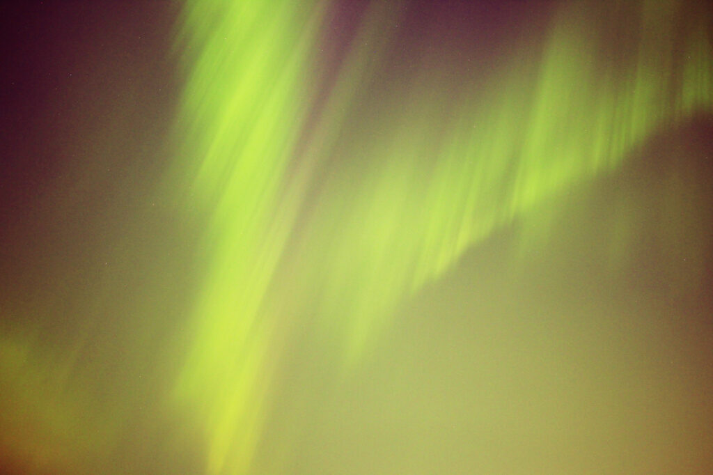 Green aurora with a hint of purple