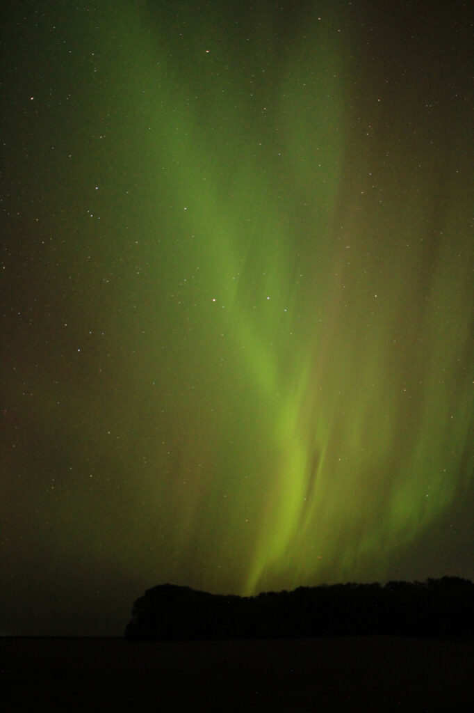 Aurora Borealis over the sleeping prairie
