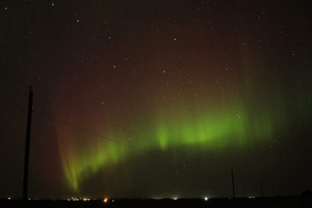 Aurora Borealis over the sleeping prairie