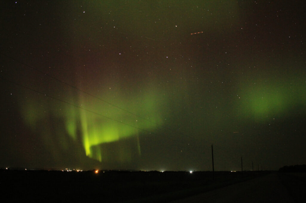 Aurora Borealis over the sleeping prairie