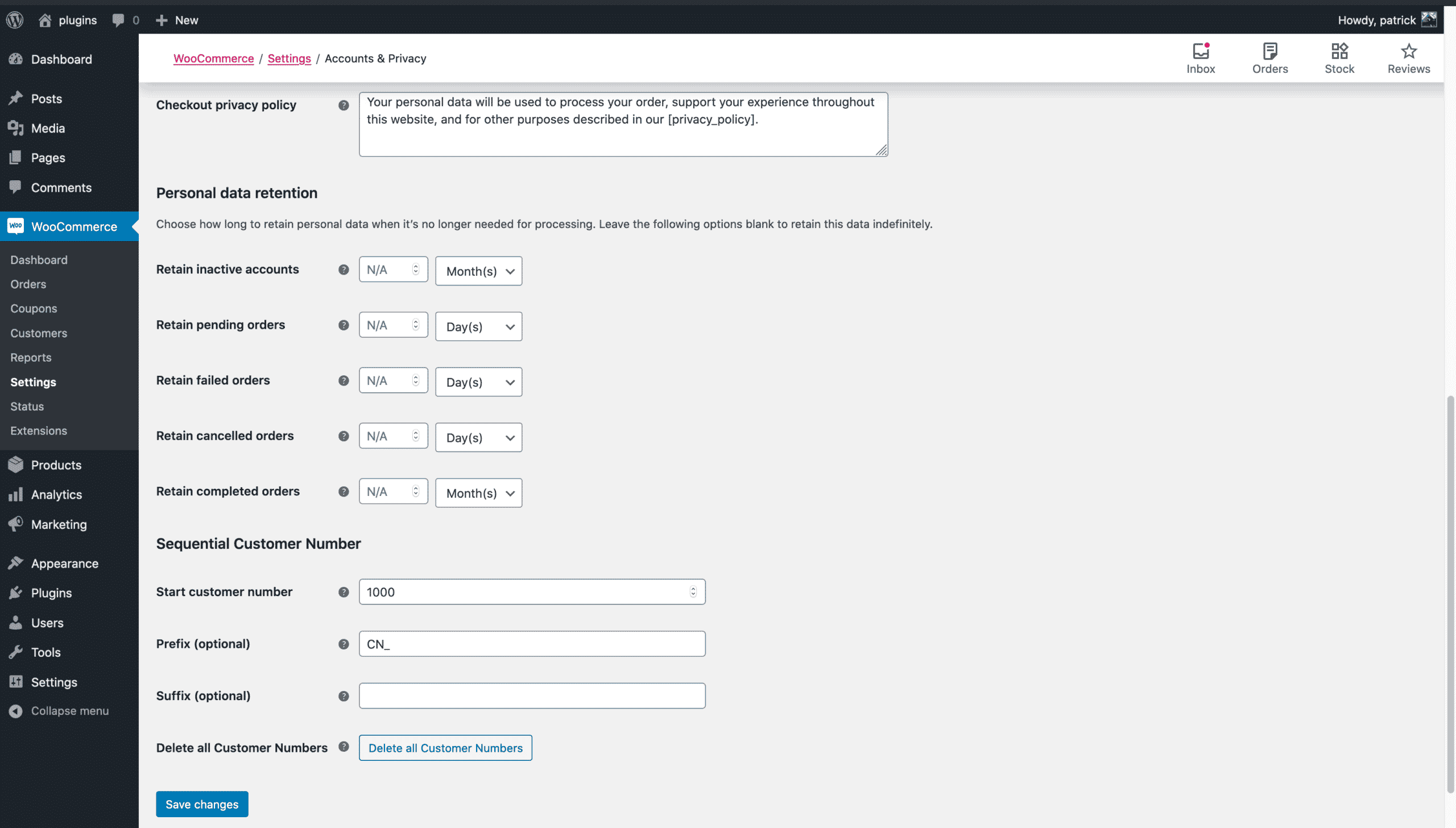Sequential Customer Numbers for Personal Blog