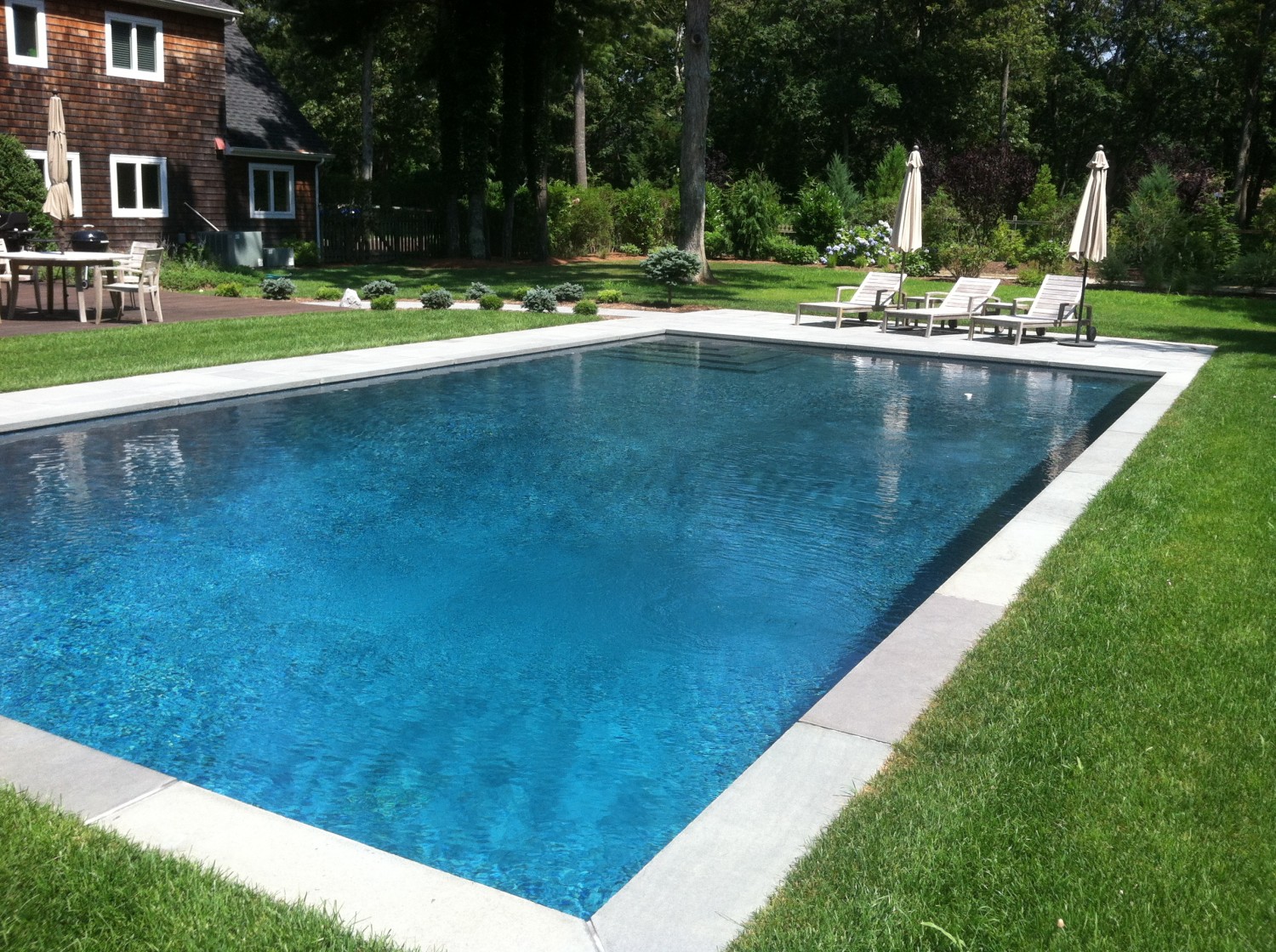 20×40 Saltwater Gunite & Bluestone Patio, Remsenburg Patricks Pools