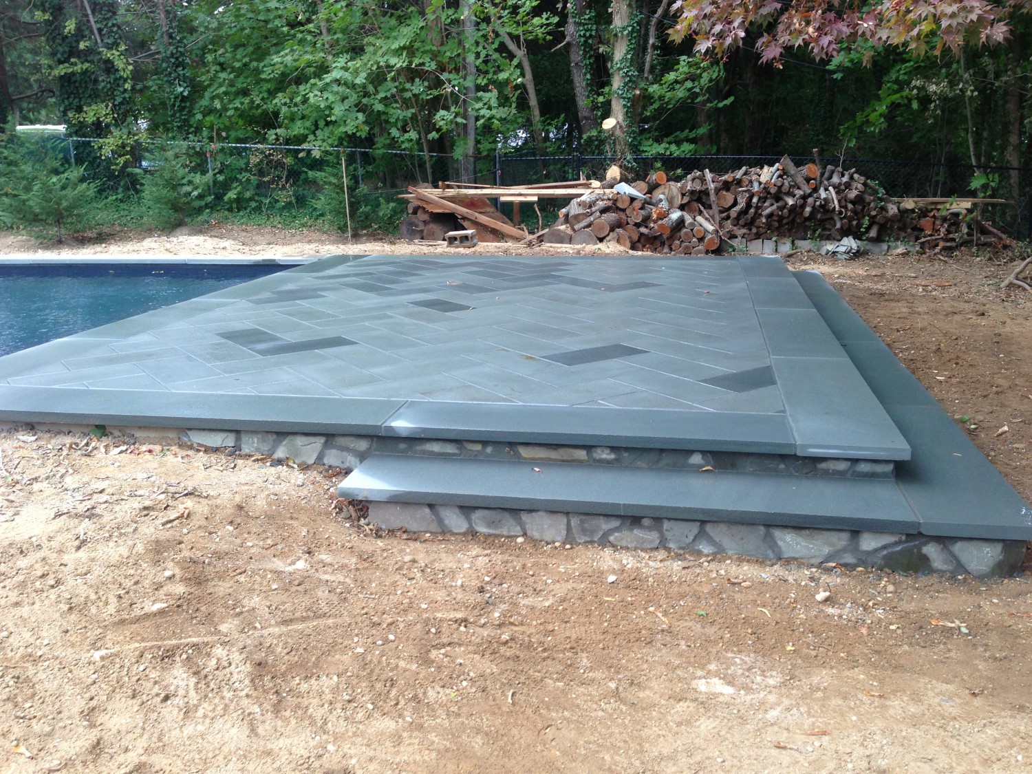 Long Island pool & bluestone patio installationstep by step mini