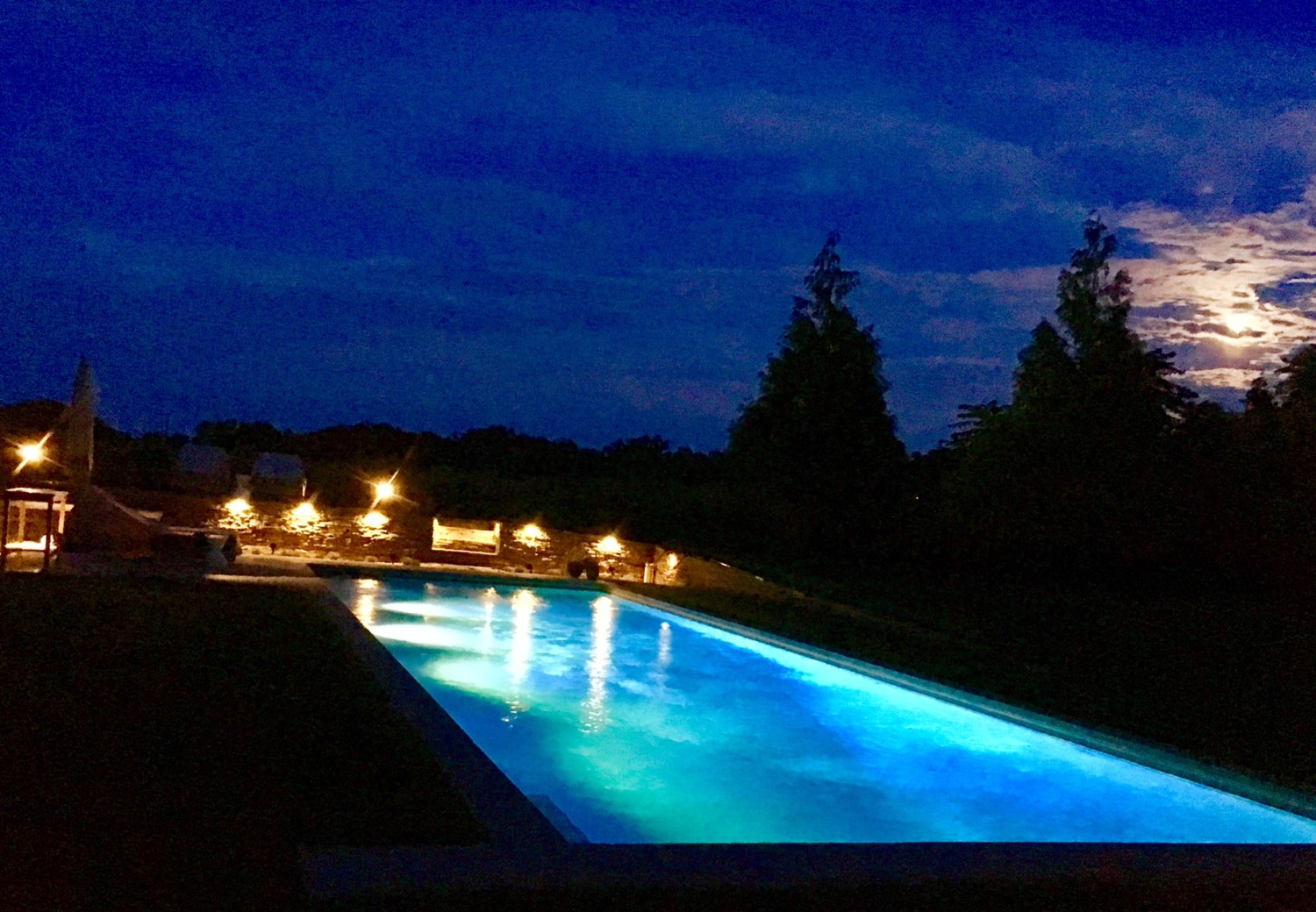 Southold Stone Masonry & Gunite Pool with Automatic Cover Patricks Pools Long Island, NY