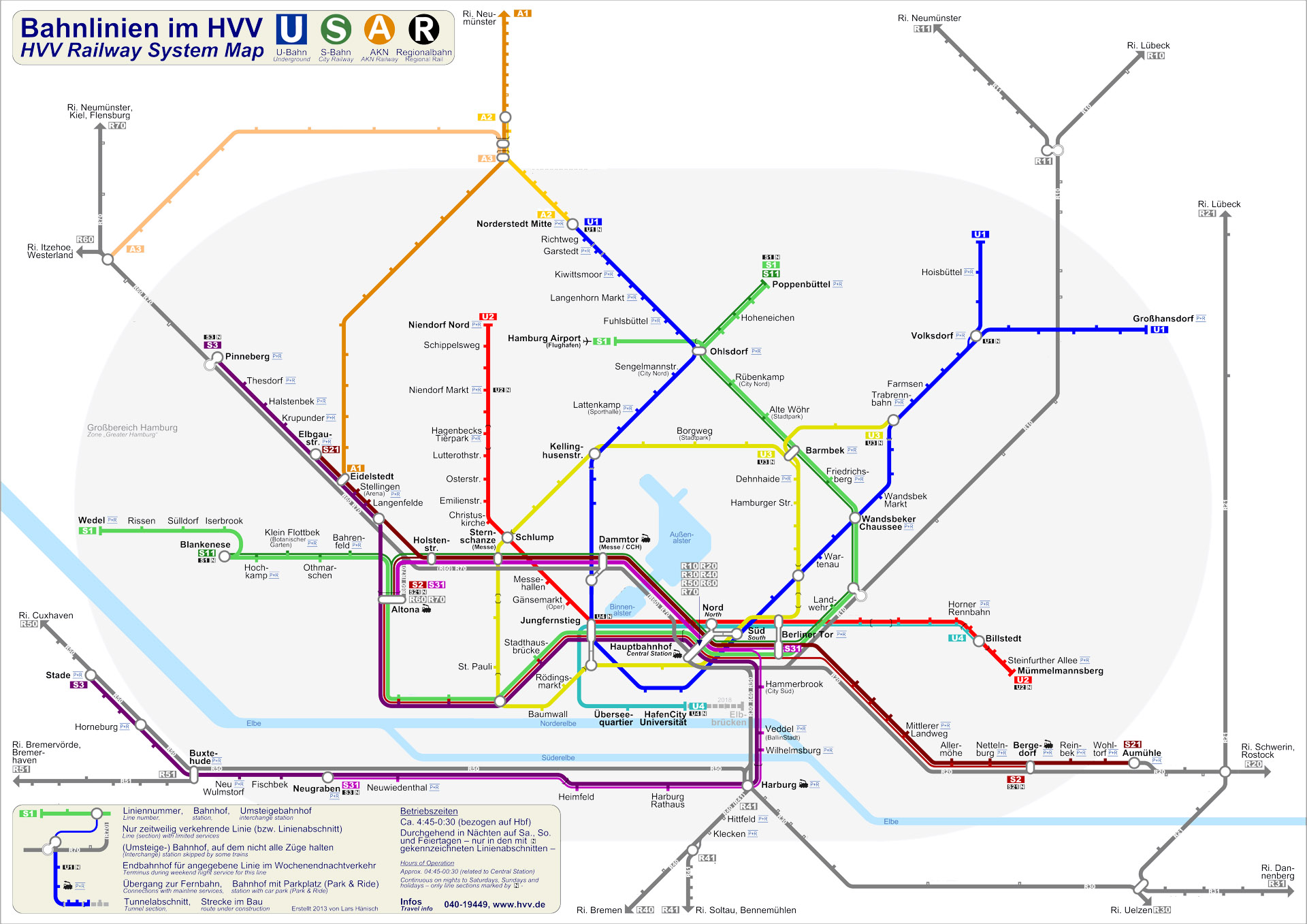 Mapping the accessibility of Hamburg's public transit network