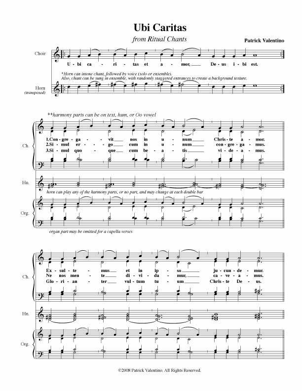 V.11815 Ubi Caritas from Ritual Chants