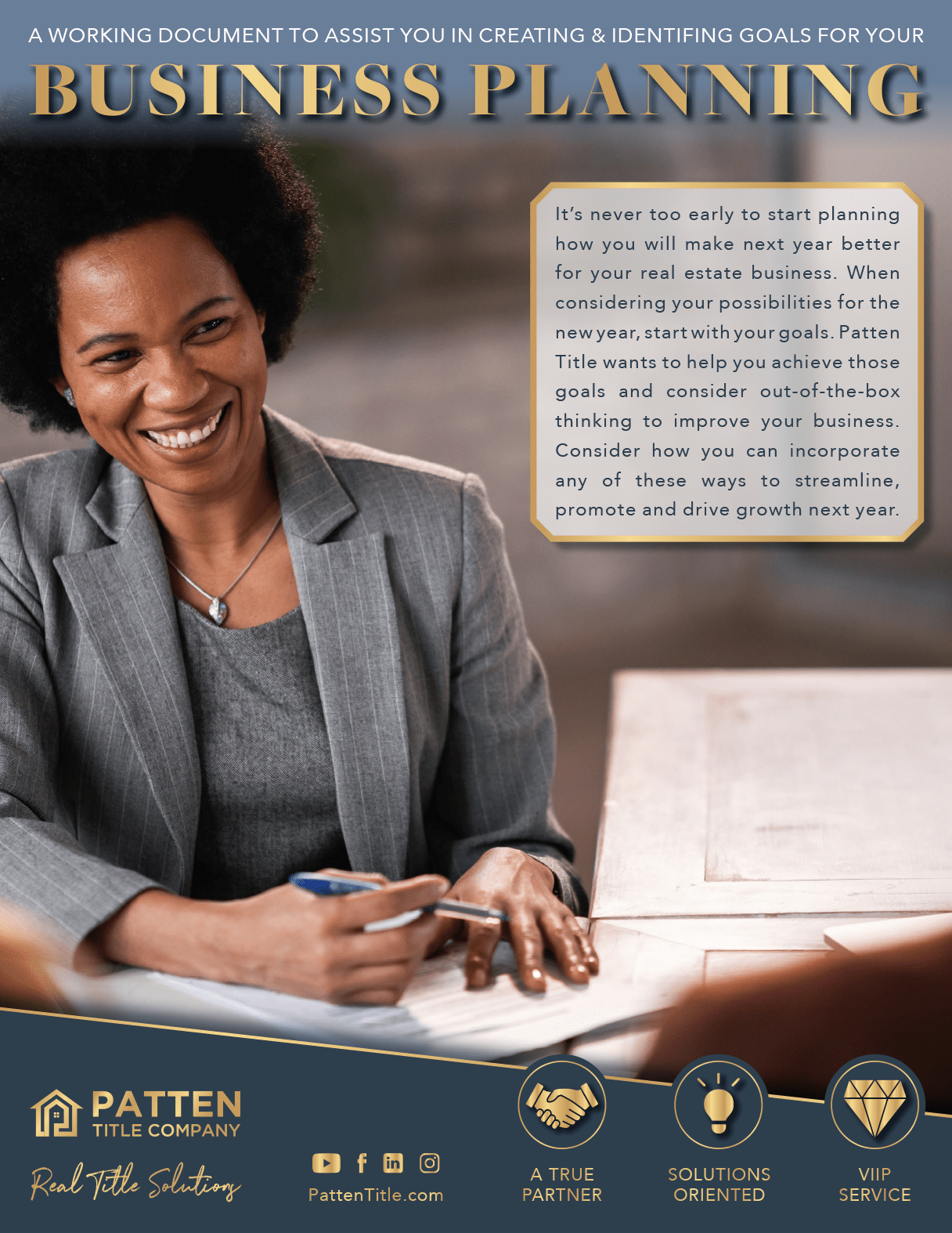 Business Planning for Fall Worksheet Included Patten Title Company