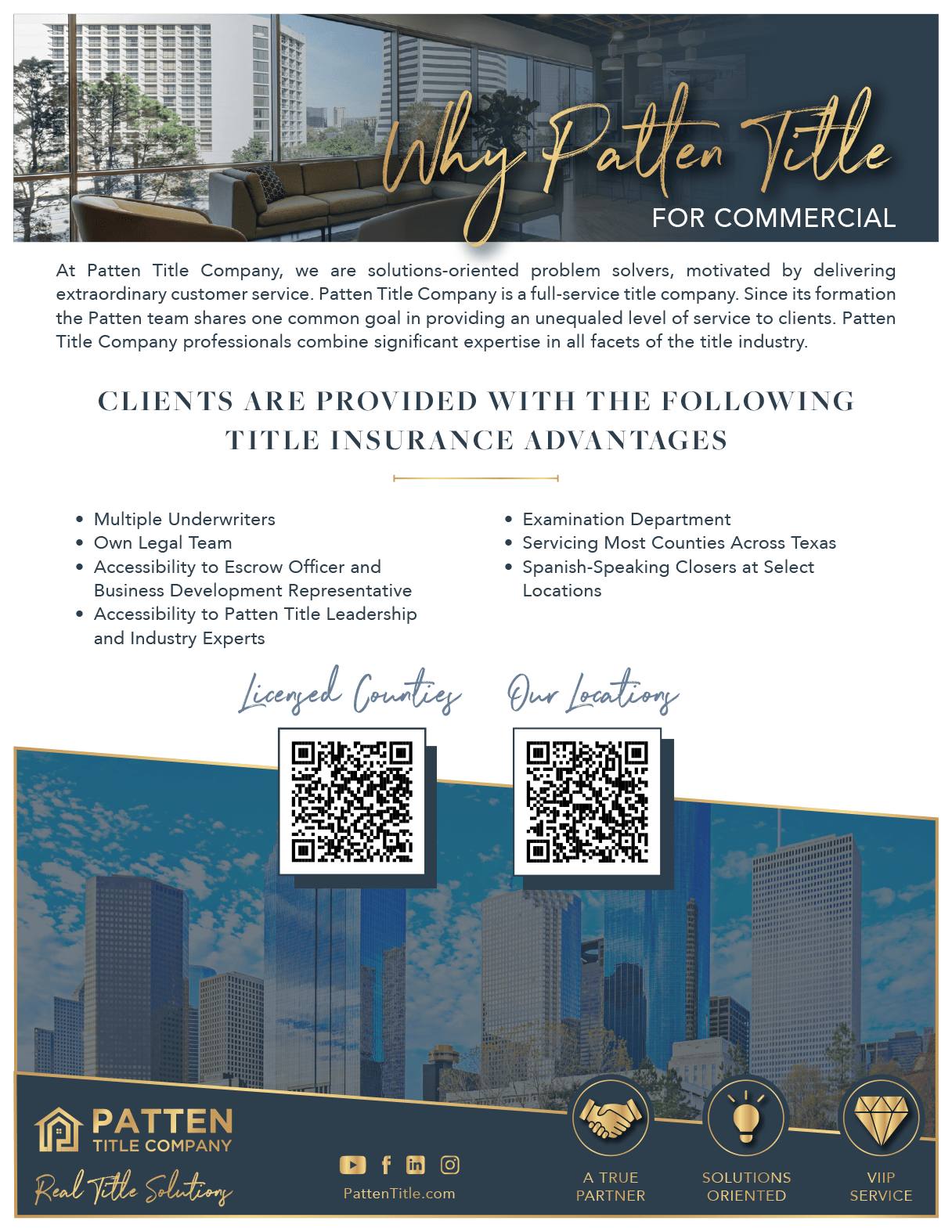 Why Patten Title for Commercial Patten Title Company