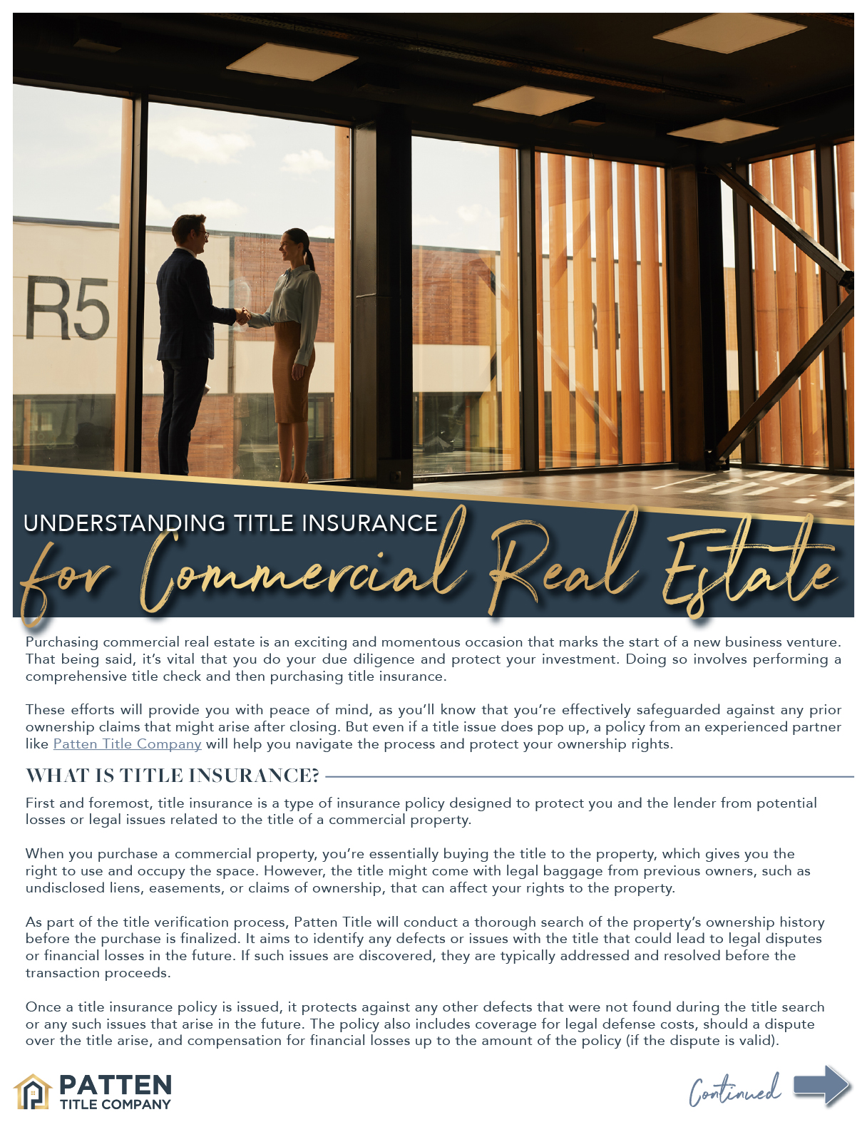 Understanding Title Insurance for Commercial Real Estate Patten Title