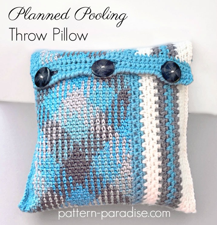Free Crochet Pattern Planned Pooling Throw Pillow Pattern Paradise