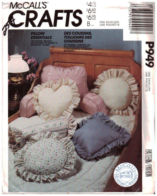 McCall's P949 Pillow Essentials 10 Decorative Pillows Size One Uncut