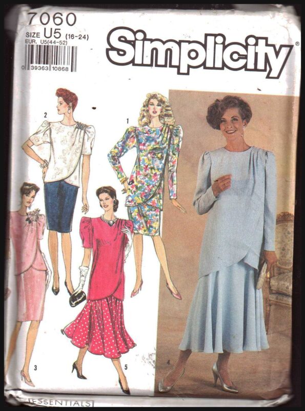 Simplicity 7060 Twopiece Dress in two lengths Size U5 1624 Uncut