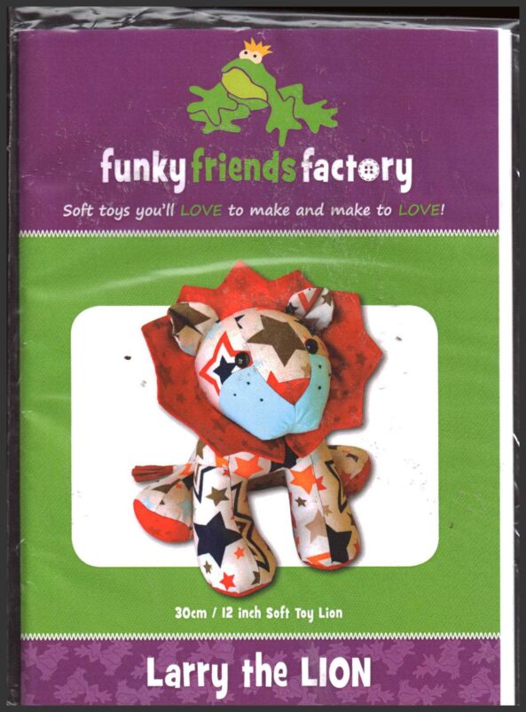 Funky Friends Factory Soft Toy Larry the Lion Size 12" Uncut Sewing