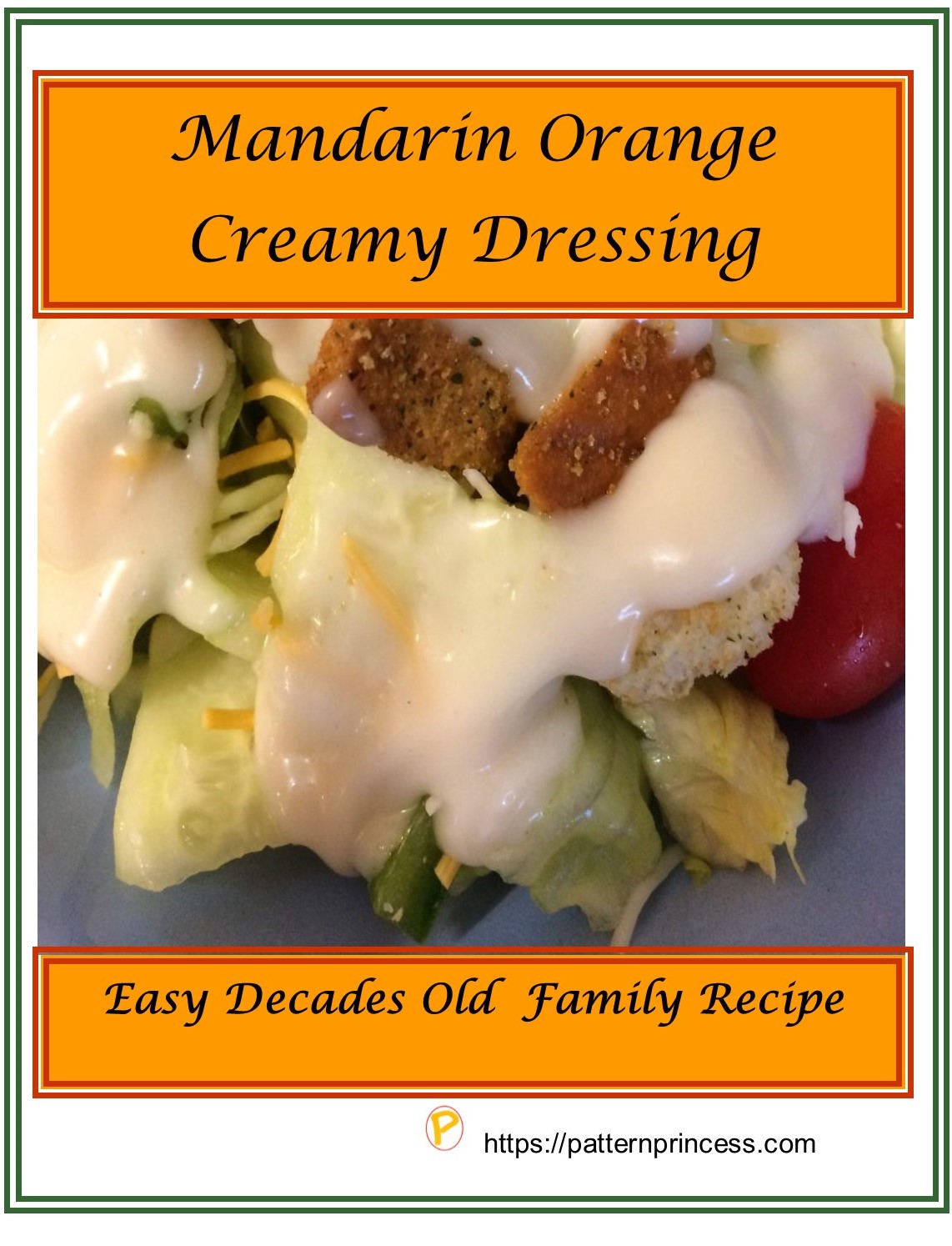 Mandarin Orange Creamy Dressing Pattern Princess