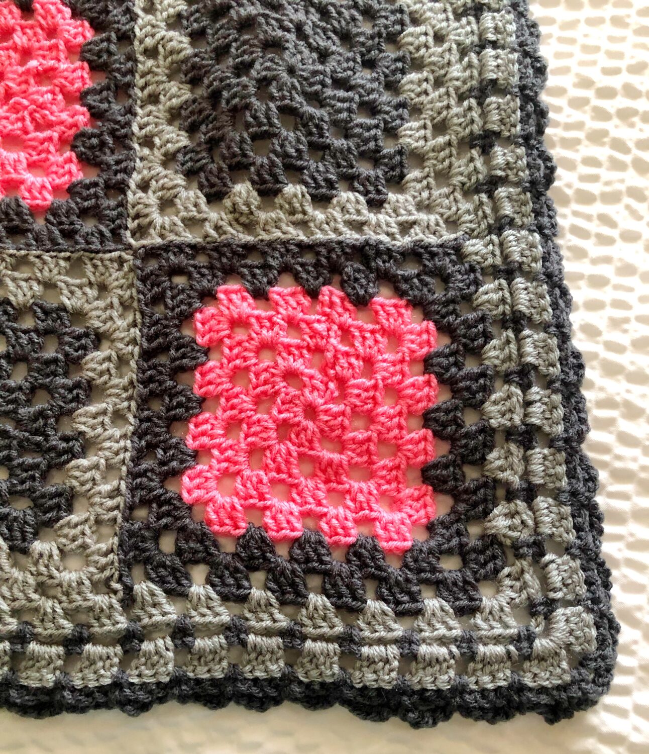 Simple Loop Granny Square Crochet Border Pattern Princess