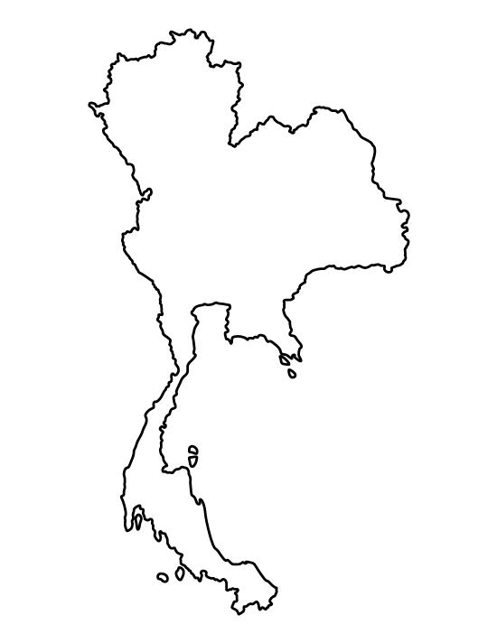 Thailand Map Black and White Vector Images (over.
