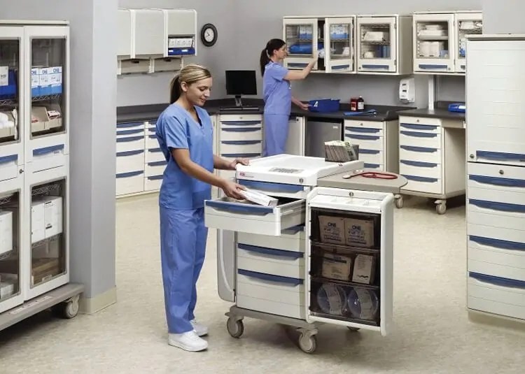 Procedure Cart Medical Supply Cart Mobile Computer Cart PP
