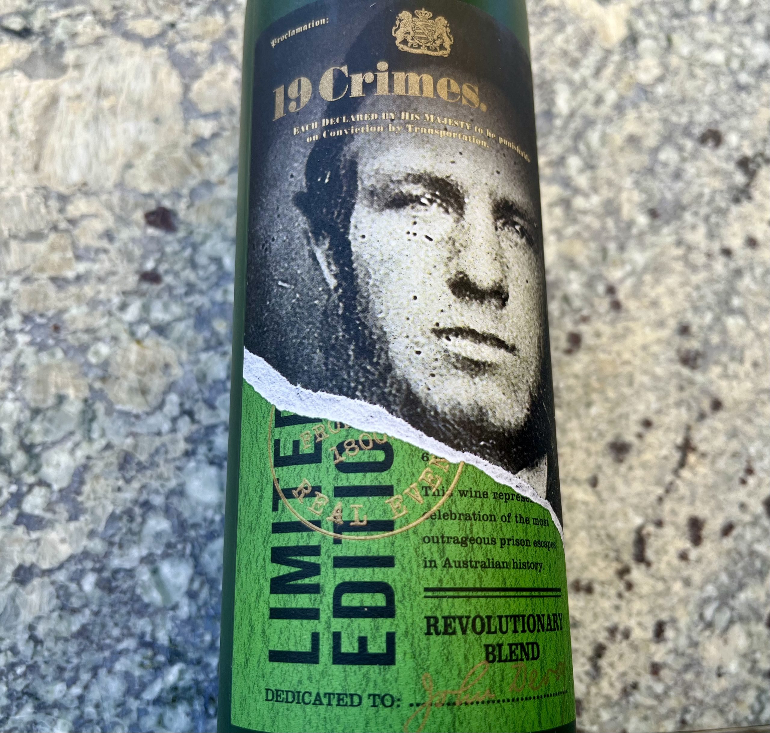 Aussie red blend 19 Crimes Limited Edition Revolutionary Blend Pat