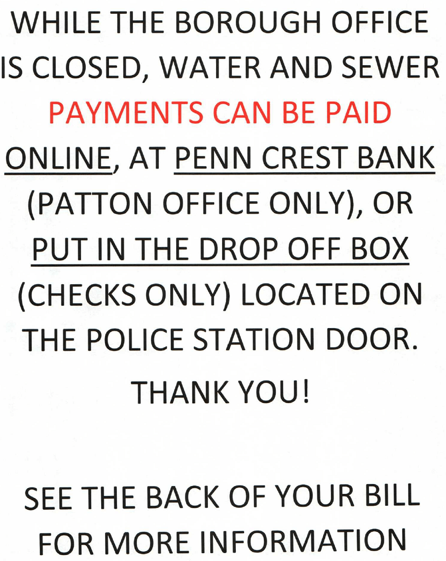 Payments Borough of Patton