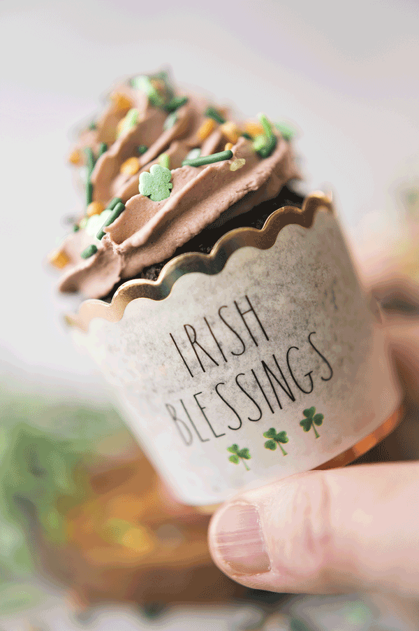Enjoy a grownup version of St. Patrick's Day Cupcakes