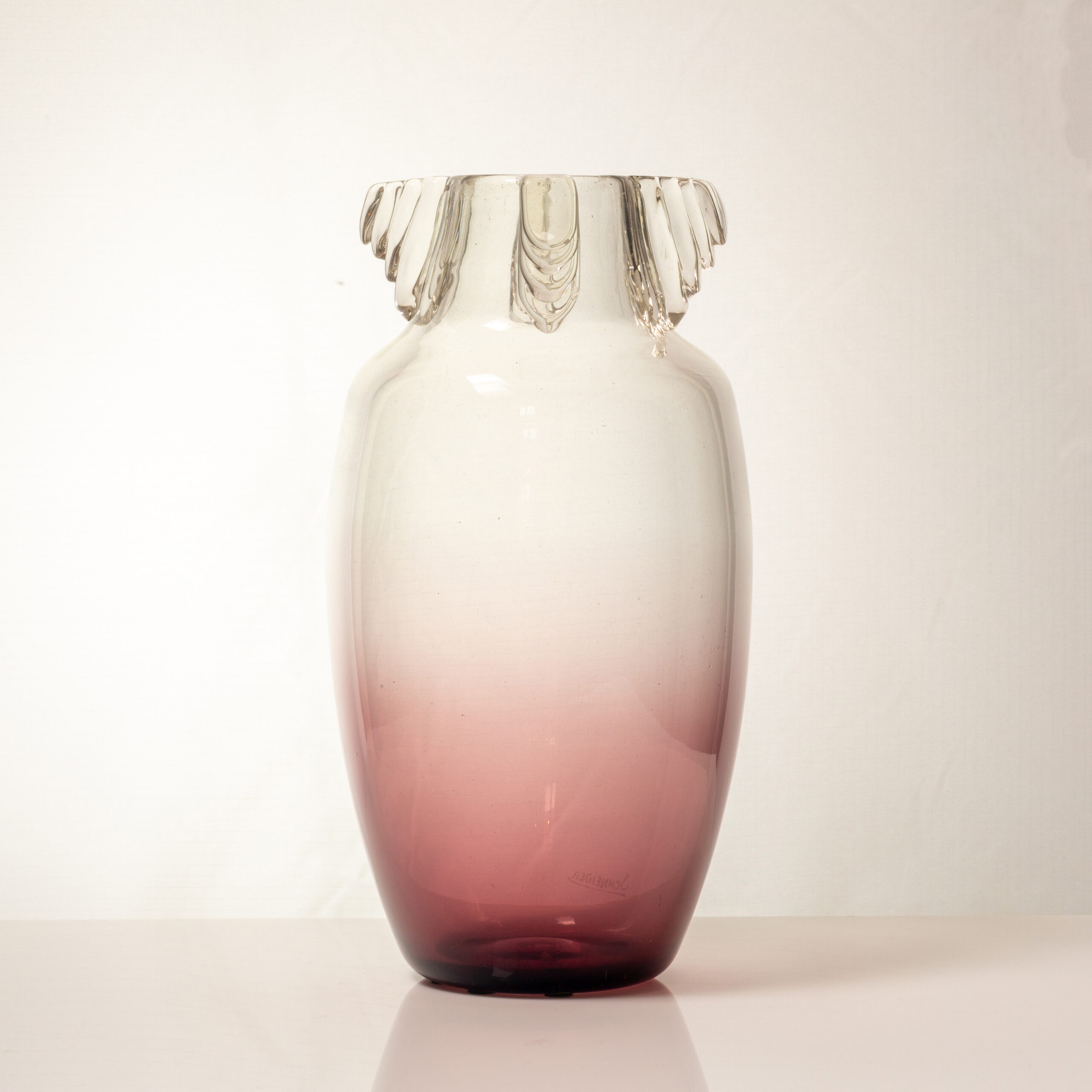 AA127 Schneider Glass Vase Signed Paul Ferrante