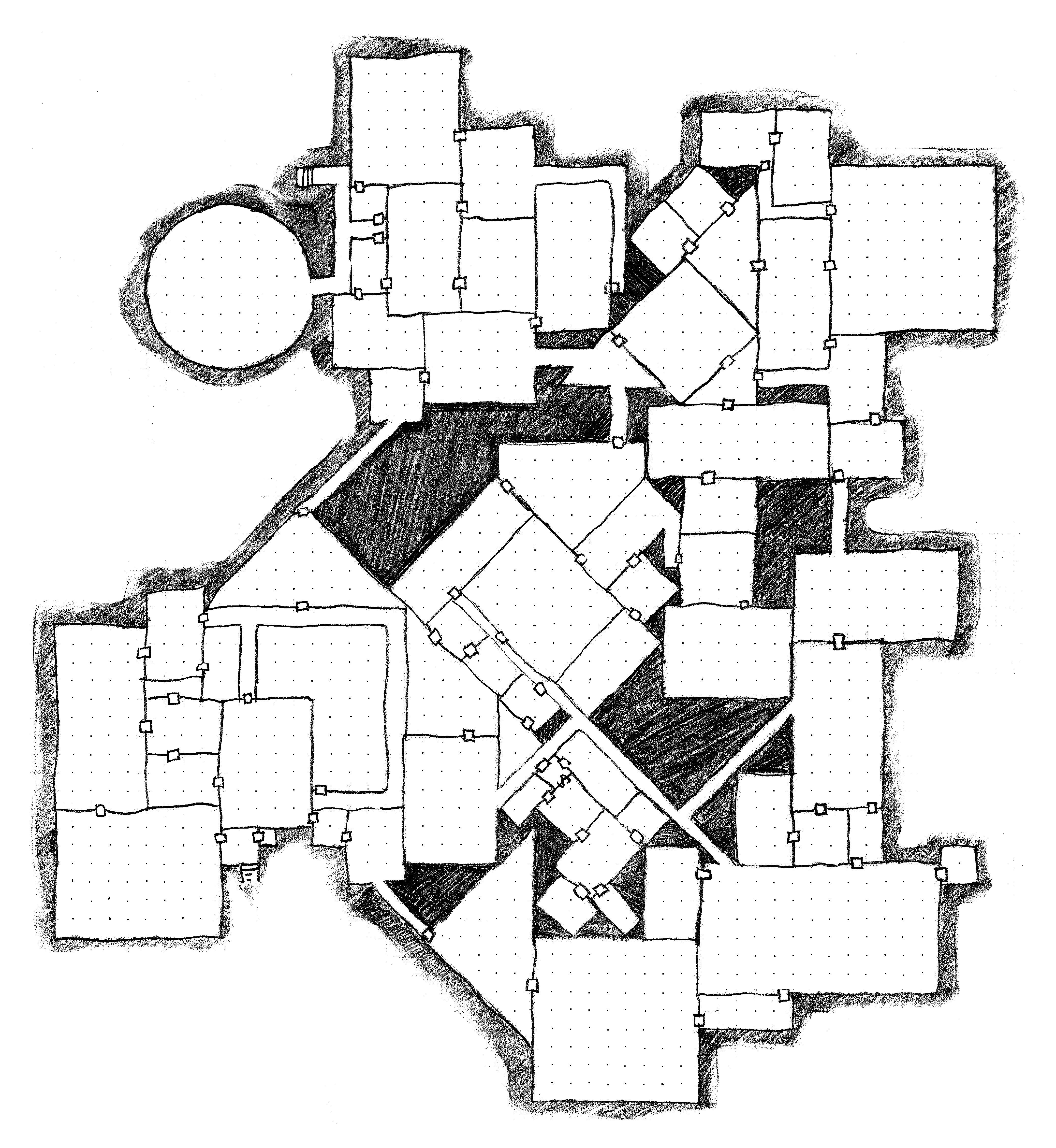 Quickly, Quietly, Carefully One hour dungeon map