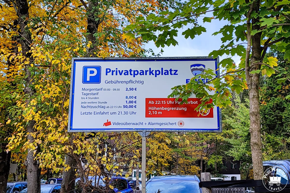 Parking charges at the Eibsee