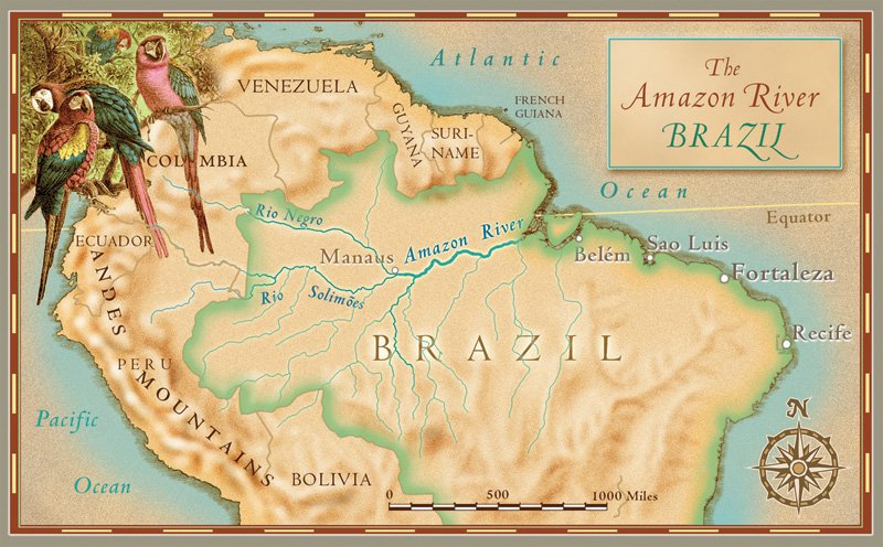 Amazon River Map Paul Mirocha Design