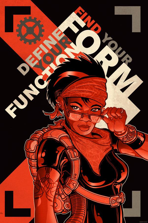 FIND YOUR FORM, DEFINE YOUR FUNCTION POSTER Sizer Design + Illustration