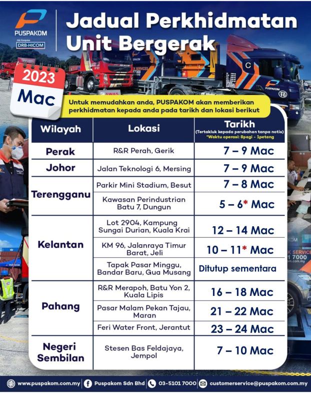Puspakom Mar23 Mobile Unit Schedule 2