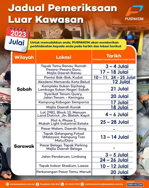 Puspakom Jul23 Mobile Unit Schedule 2