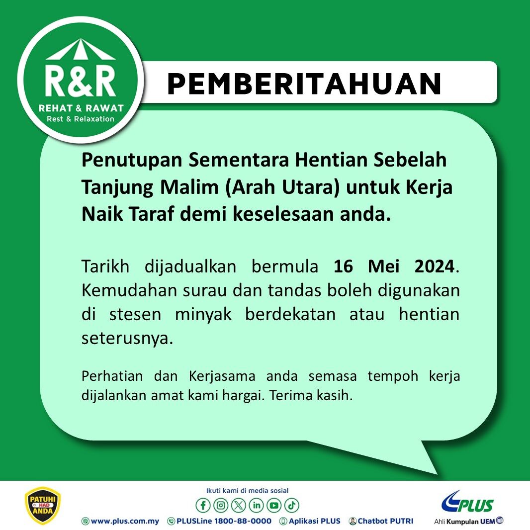PLUS Tg Malim RnR Closed