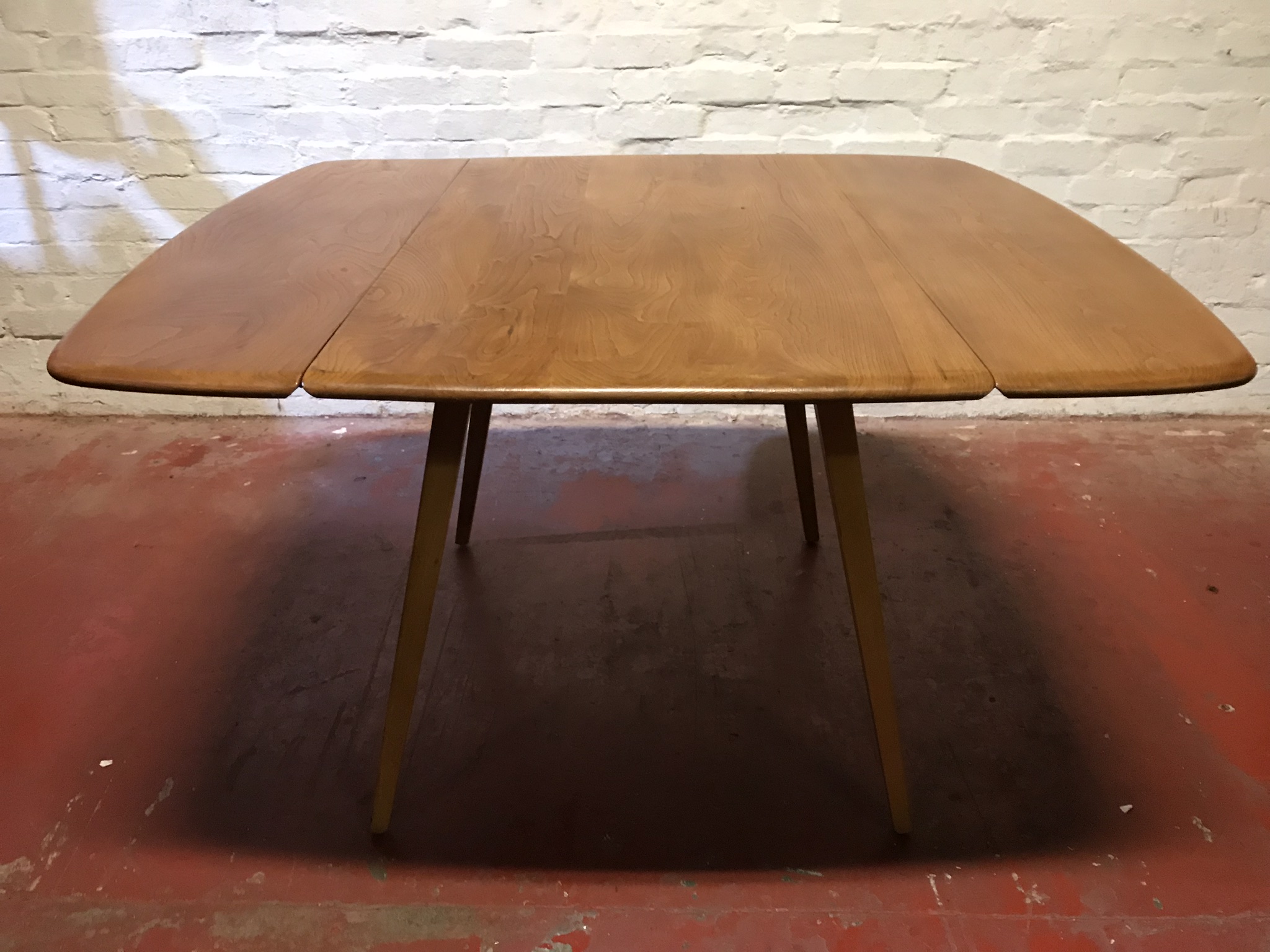 1960s ERCOL Drop Leaf Square Elm & Beech Dining Table Model 833