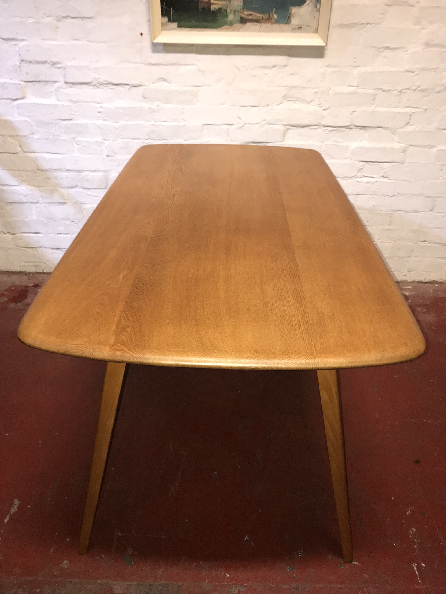 Original Vintage ERCOL Blonde Windsor Plank Dining Table Model 382
