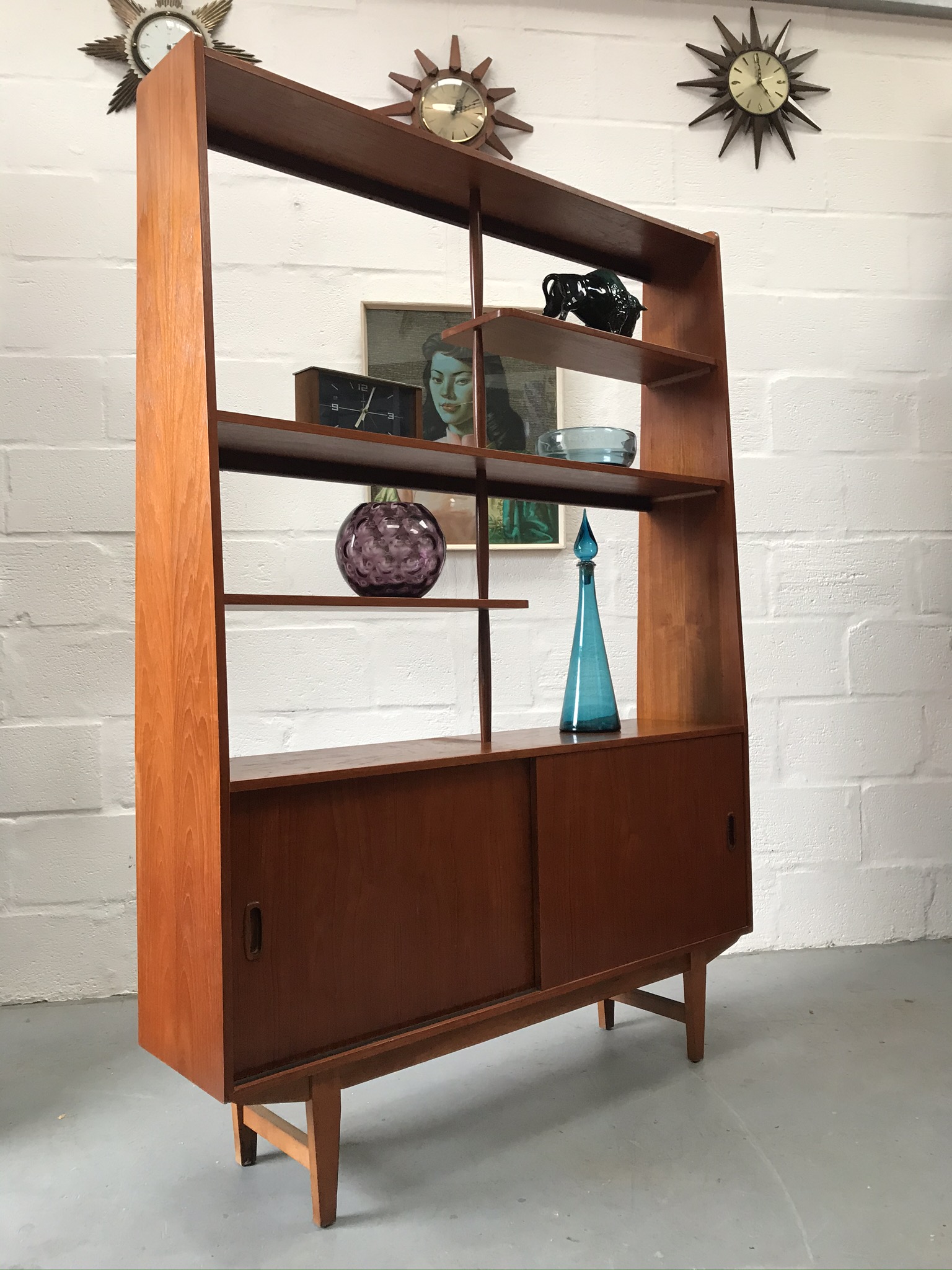 Vintage Mid Century Danish Teak Room Divider / Wall Unit Pavement Vintage